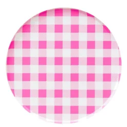 Pink Gingham Plates - Large (8 Pack)