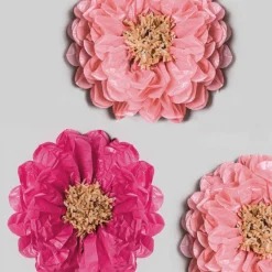 Pink Paper Flowers - Large (2 Pack)
