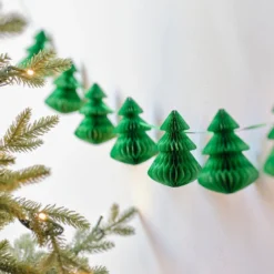 Ginger Ray Christmas Tree Honeycomb Garland - Green