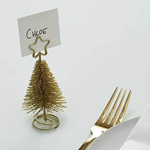 Ginger Ray Place Card Holders - Glitter Christmas Trees - Image 2