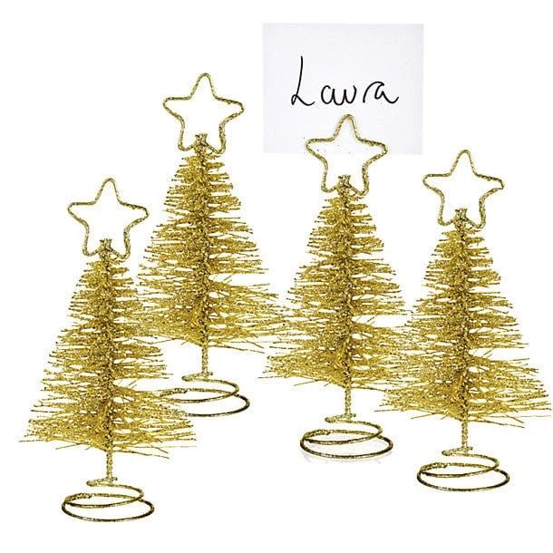 Ginger Ray Place Card Holders - Glitter Christmas Trees
