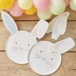 Ginger Ray Easter Bunny Pastel Ears Party Plates (8 Pack)