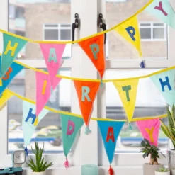 Talking Tables Fabric Tassel Bunting - Happy Birthday (3m)