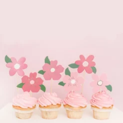 Flower Cake Toppers (8 Pack)