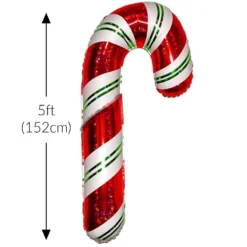 5ft Candy Cane Holographic Balloon