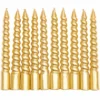 10 Spiral Candles - Gold 10cm