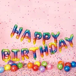 Happy Birthday Balloon Bunting - Rainbow