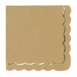 Kraft & Gold Scalloped Napkins
