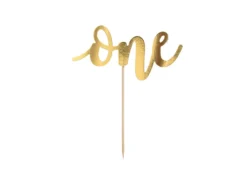 One Script Cake Topper Gold