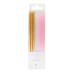 Talking Tables Tall Cake Candles - Pinks (16 Pack)