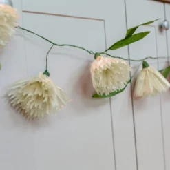 Paper Flower Garland - Cream