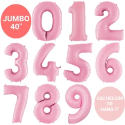 Giant Balloon Numbers - Pastel Pink 40"