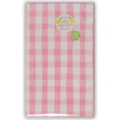 Large Pink Gingham Paper Tablecloth