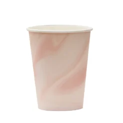 Ginger Ray Pink Marble Print Cups (8 Pack)