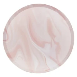 Ginger Ray Pink Marble Print Plates (8 Pack)