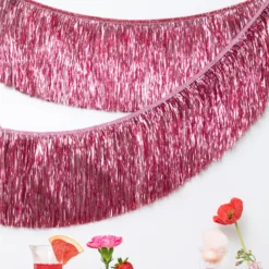 Pink Tinsel Fringe Garland
