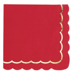 Red Gold Scalloped Napkins