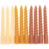 10 Spiral Candles Mix - Mustards 10cm