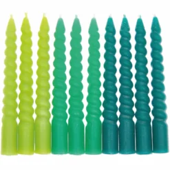 Spiral Candles Mix - Smoky Green