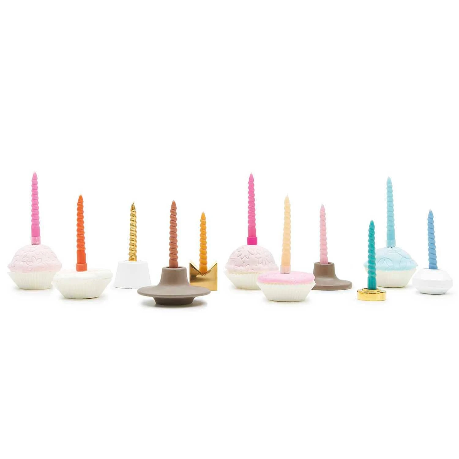 10 Spiral Candles Mix - Smokey Rose 10cm - Image 3