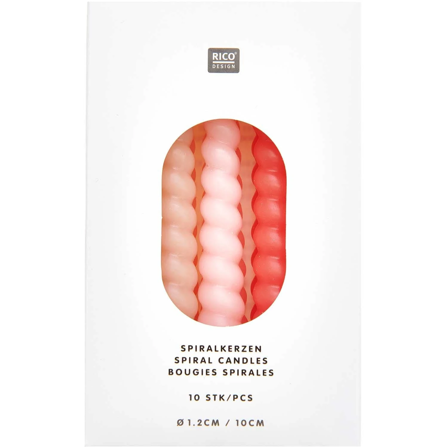 10 Spiral Candles Mix - Smokey Rose 10cm - Image 2