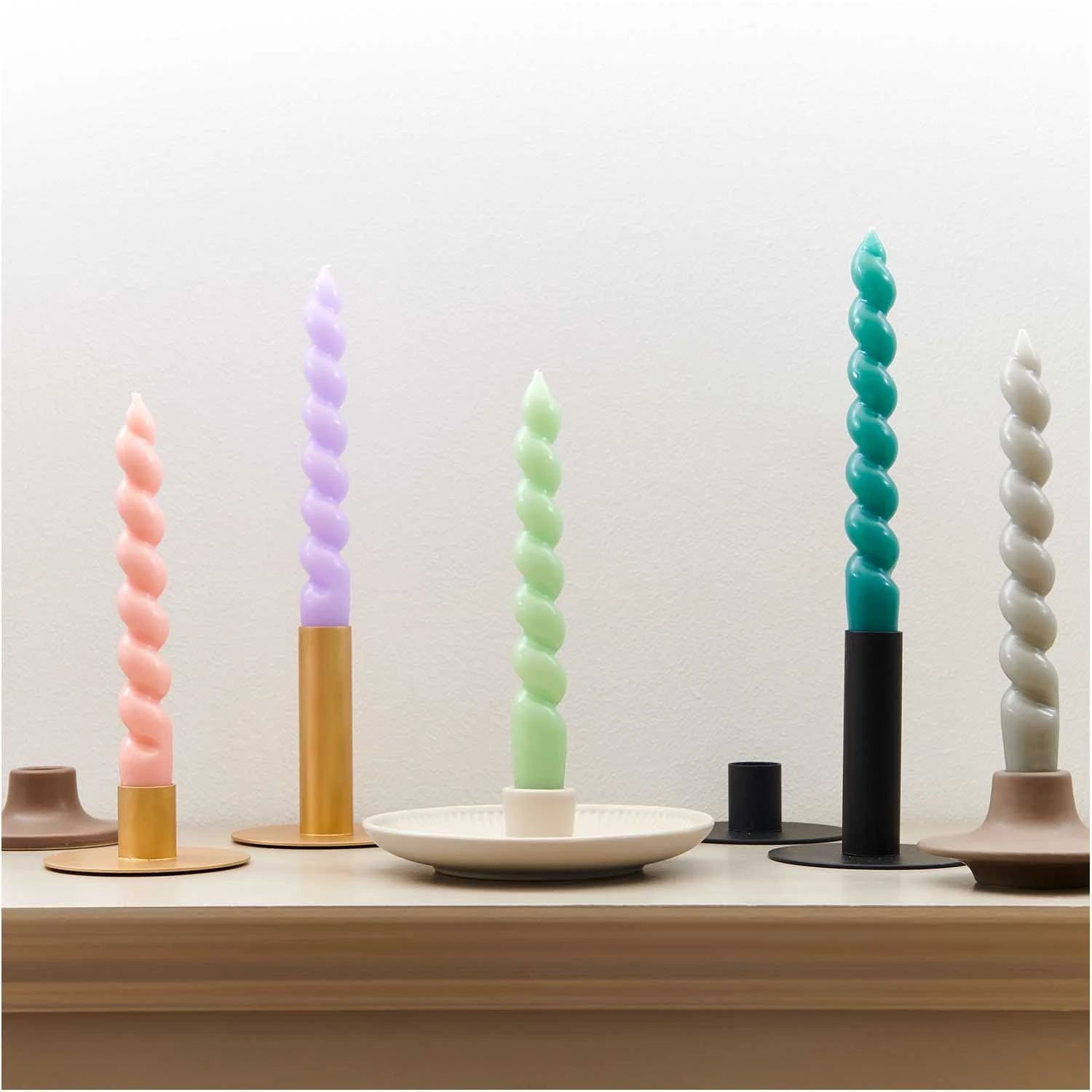 Spiral Candle - Aqua 18cm - Image 3