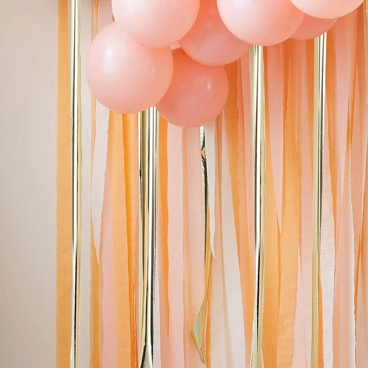 Ginger Ray Streamer Backdrop - Peach Sorbet - Image 2