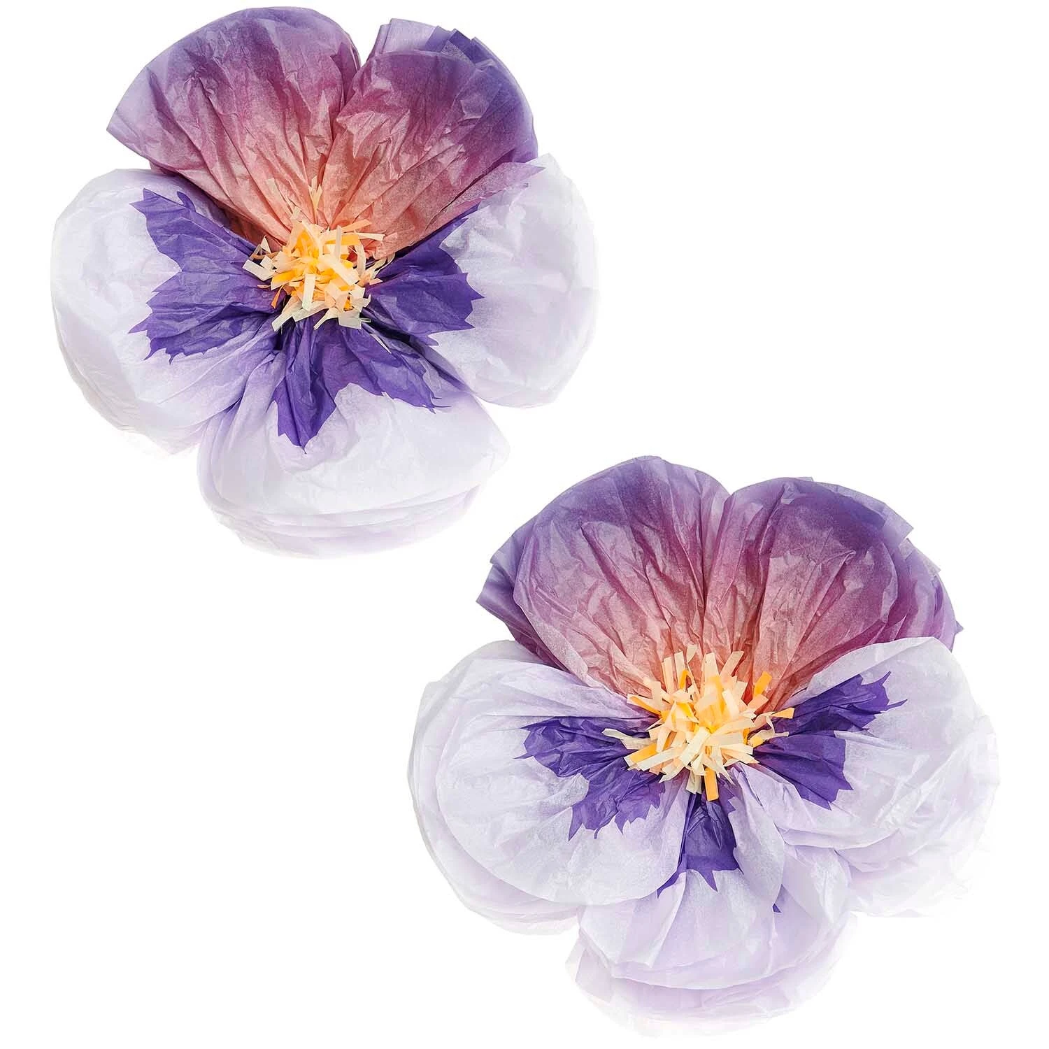 Lilac Paper Pansies - 28cm (2 Pack)