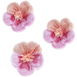 Pink Paper Pansies - 15cm (3 Pack)