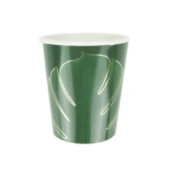Tropical Leaf Green Cups (8 Pack)