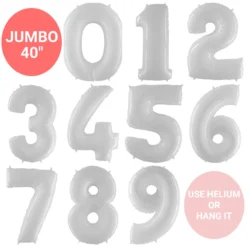 Giant Balloon Numbers - White 40"