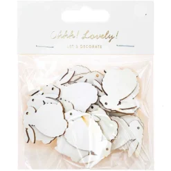 White Wooden Bunny Confetti (large)
