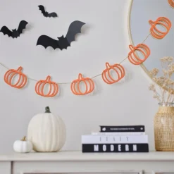 Wooden Halloween Pumpkin Garland