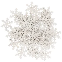 Wooden Snowflake Confetti - White
