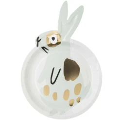 Bunny Rabbit Plates - Mint (12 Pack)