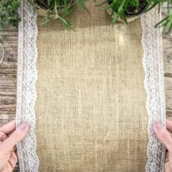 Burlap & Lace Table Runner (2.75m)