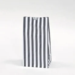 Candy Striped Party Bags Black (12 Pack)