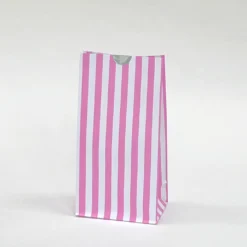 Candy Striped Party Bags Bubblegum Pink (12 Pack)
