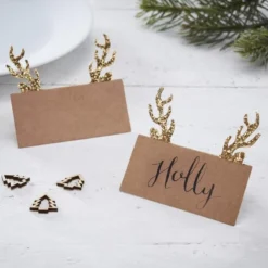 Ginger Ray Christmas Antler Place Card Settings (10 Pack)