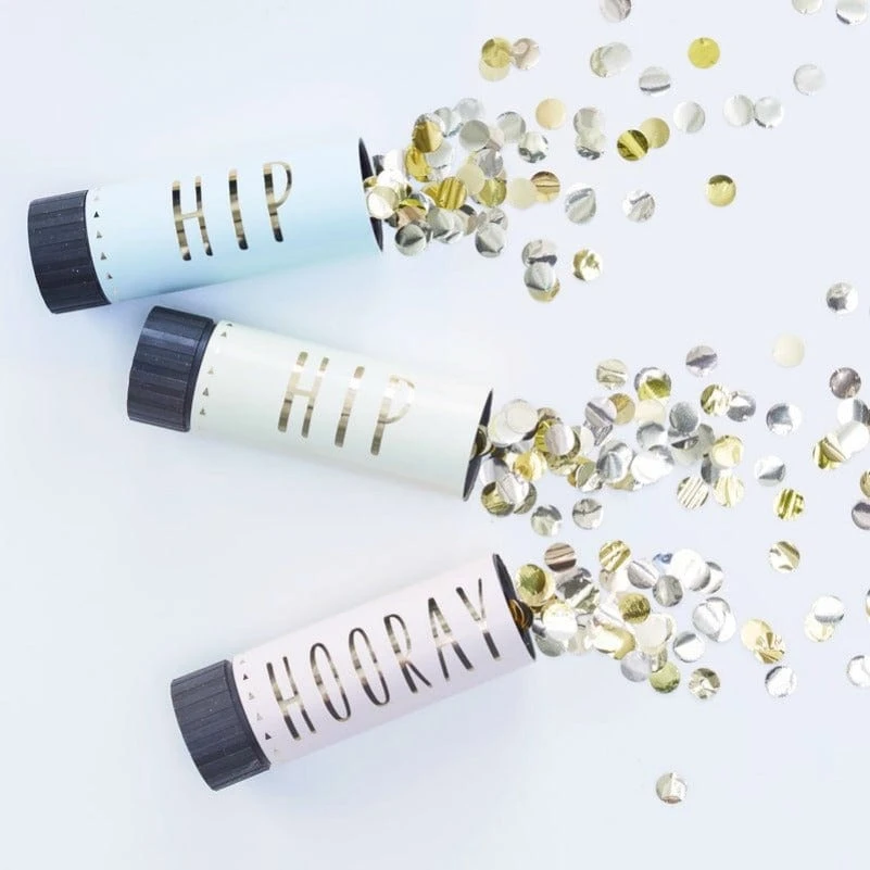 Ginger Ray 3 Pack Confetti Cannon Pastel