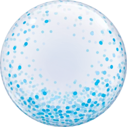 Confetti Bubble Balloon - Blue 24"