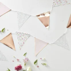 Ginger Ray Ditsy Floral Rose Gold Bunting (3.5m)