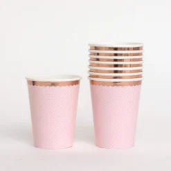 Ginger Ray Ditsy Polka Rose Gold Cups (8 Pack)