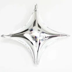 Giant Silver Four Point Star Balloon 40"