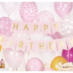 Happy Birthday Banner - Pink