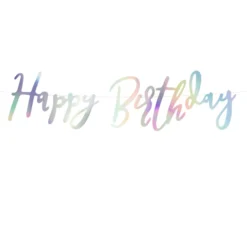 Iridescent Happy Birthday Banner