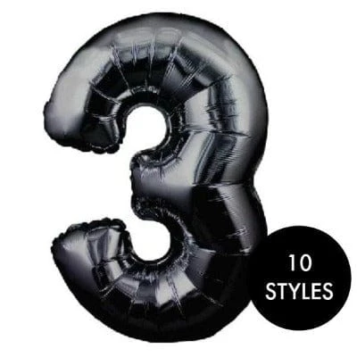 Unique Large Balloon Numbers - Black 34" - Image 2