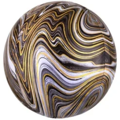 Anagram Marble Orb Balloon 16" - Black