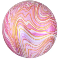 Anagram Marble Orb Balloon 16" - Pink