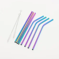 Metal Drinking Straws - Iridescent (8 Pack)